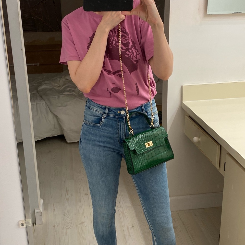 ASOS Green Croc-Embossed Mini Bag - Picture 16 of 16